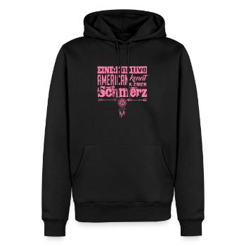 Lustiger Spruch & Satire über Gendern & Wokeness - Männer Premium Bio Hoodie - Schwarz - Vorne - Nico (187cm)