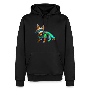 Crocoshire - Männer Premium Bio Hoodie - Schwarz - Vorne - Nico (187cm)