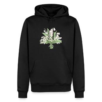 Blumenstrauß vom Maiglöckchen - Männer Premium Bio Hoodie - Schwarz - Vorne - Nico (187cm)