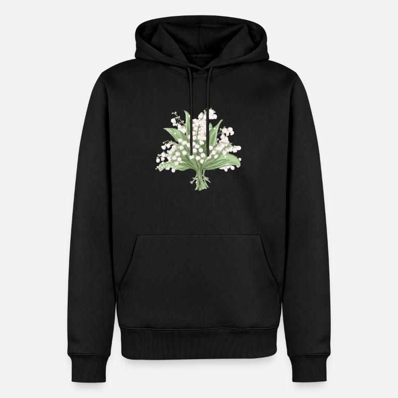 Blumenstrauß vom Maiglöckchen - Männer Premium Bio Hoodie - Schwarz