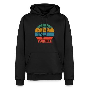 Retro Forelle - Männer Premium Bio Hoodie - Schwarz - Vorne - Nico (187cm)