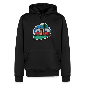 pixel vintage camper car - Männer Premium Bio Hoodie - Schwarz - Vorne - Nico (187cm)