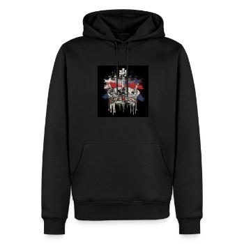 Coronation Gothic Crown - Men’s Premium Organic Hoodie - black - Front - Nico (187cm)