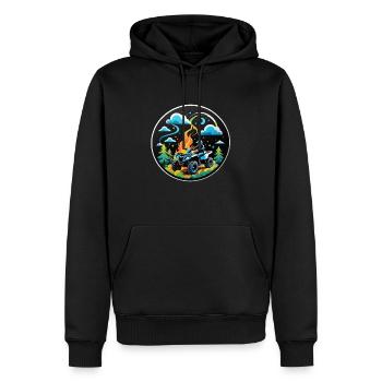 quad et tout terrain - Sweat à capuche Premium bio Homme - noir - Devant - Nico (187cm)