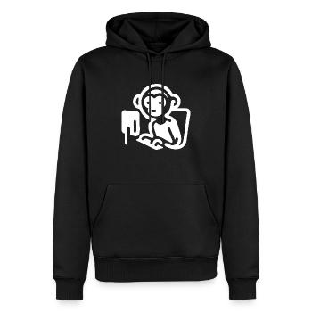 Code Affe - Männer Premium Bio Hoodie - Schwarz - Vorne - Nico (187cm)