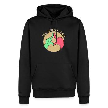 LA MEILLEURE ÉQUIPE - Sweat à capuche Premium bio Homme - noir - Devant - Nico (187cm)