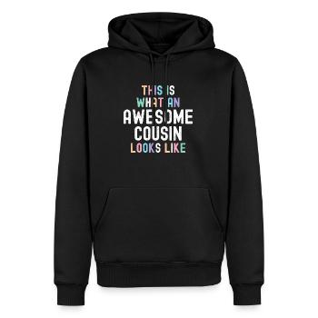 Voici à quoi ressemble un cousin génial - Best - Sweat à capuche Premium bio Homme - noir - Devant - Nico (187cm)