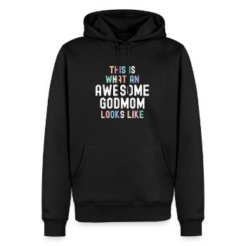 So sieht eine tolle Patin aus - - Männer Premium Bio Hoodie - Schwarz - Vorne - Nico (187cm)