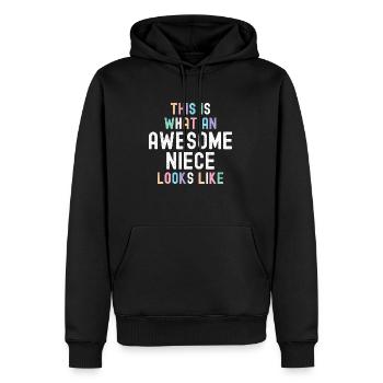 Voici à quoi ressemble une nièce géniale - Best - Sweat à capuche Premium bio Homme - noir - Devant - Nico (187cm)
