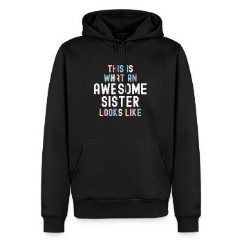 Voici à quoi ressemble une sœur géniale - Best - Sweat à capuche Premium bio Homme - noir - Devant - Nico (187cm)