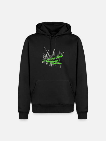 abstrakt lines - Männer Premium Bio Hoodie - Schwarz