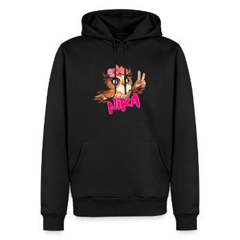 NIKA - Beau nom de fille avec hibou mignon - Sweat à capuche Premium bio Homme - noir - Devant - Nico (187cm)