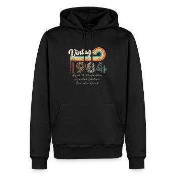1984 Vintage Classique 1984 - Sweat à capuche Premium bio Homme - noir - Devant - Nico (187cm)