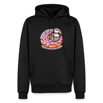 Paresseuse avec Donus, paresseux d’amour - Sweat à capuche Premium bio Homme - noir - Devant - Nico (187cm)