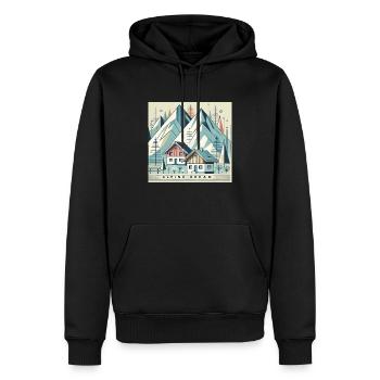 Alpiner Traum - Männer Premium Bio Hoodie - Schwarz - Vorne - Nico (187cm)