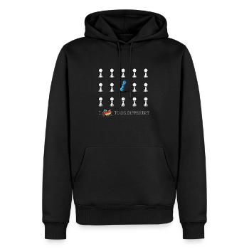 Ich liebe es, anders zu sein – einzigartiges Schachbauern T-Shirt - Männer Premium Bio Hoodie - Schwarz - Vorne - Nico (187cm)