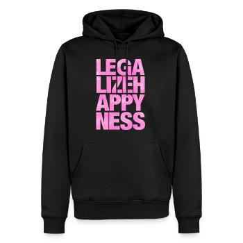 Légaliser Bonheur T-shirt - Sweat à capuche Premium bio Homme - noir - Devant - Nico (187cm)