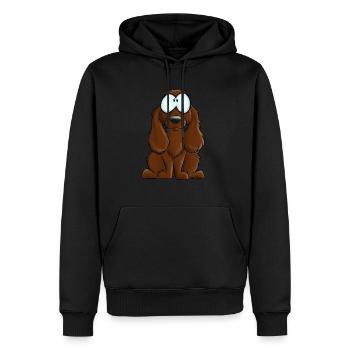 Je Suis Cocker Anglais Chocolat - Sweat à capuche Premium bio Homme - noir - Devant - Nico (187cm)