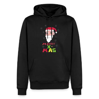 Père Noël Merry X-MAS - Sweat à capuche Premium bio Homme - noir - Devant - Nico (187cm)
