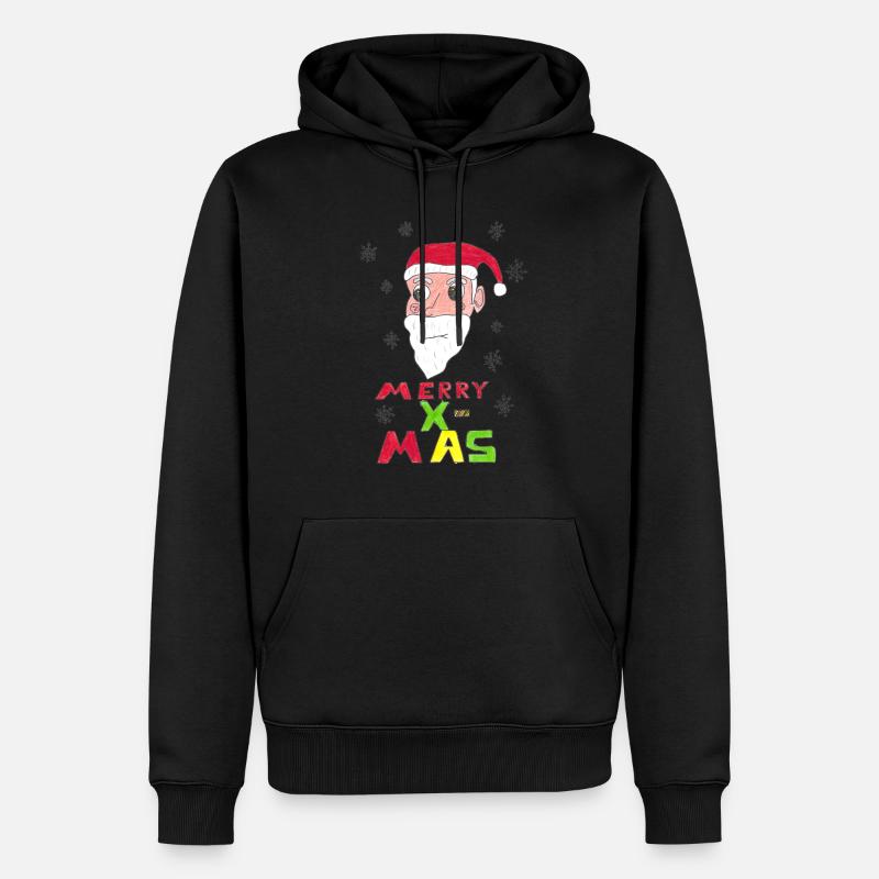 Père Noël Merry X-MAS - Sweat à capuche Premium bio Homme - noir