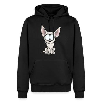 Je Suis Chihuahua - Blanc - Sweat à capuche Premium bio Homme - noir - Devant - Nico (187cm)