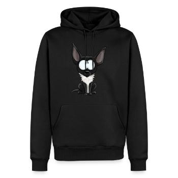 Je Suis Chihuahua - Noir Blanc - Sweat à capuche Premium bio Homme - noir - Devant - Nico (187cm)