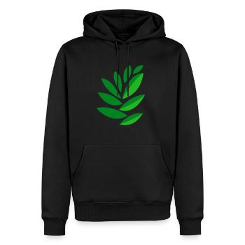 dessin feuilles - Sweat à capuche Premium bio Homme - noir - Devant - Nico (187cm)