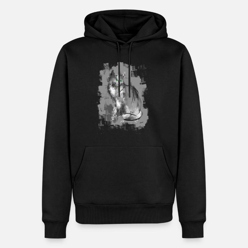 chat - Sweat à capuche Premium bio Homme - noir