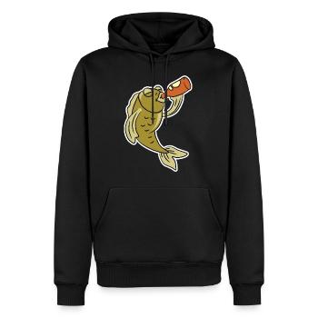 Pêche Bière Hobby Boire Poisson Cadeau d’anniversaire - Sweat à capuche Premium bio Homme - noir - Devant - Nico (187cm)