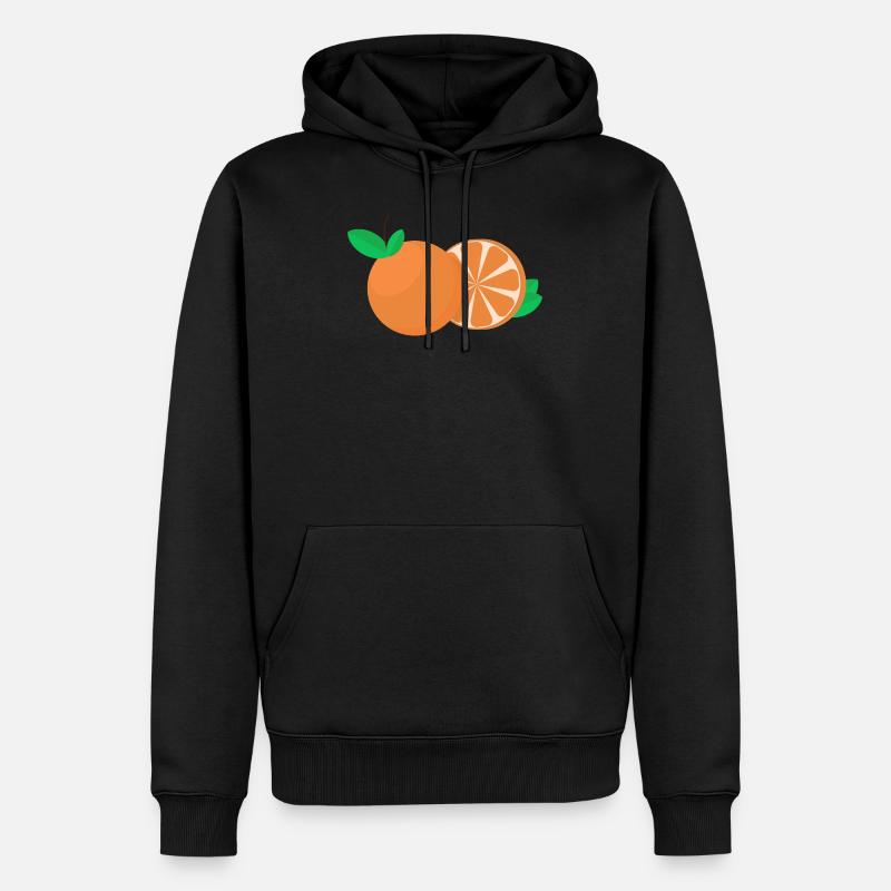 Orange - Männer Premium Bio Hoodie - Schwarz