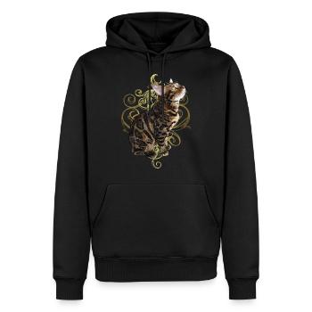 Bengalkatze - Männer Premium Bio Hoodie - Schwarz - Vorne - Nico (187cm)