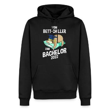 Du refroidisseur de lit au paresseux Bachelor 2022 - Sweat à capuche Premium bio Homme - noir - Devant - Nico (187cm)