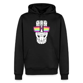 Sunglasses with rainbow flag - Men’s Premium Organic Hoodie - black - Front - Nico (187cm)