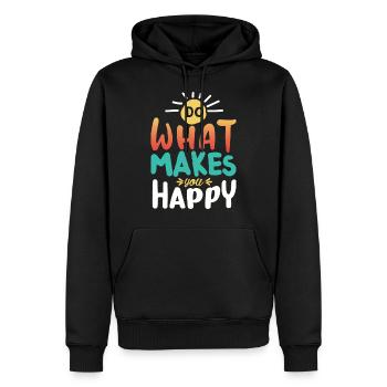 Faites ce qui vous rend heureux - Sweat à capuche Premium bio Homme - noir - Devant - Nico (187cm)