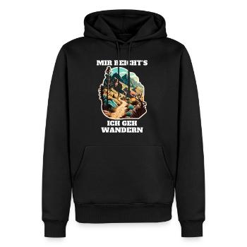 Mir reicht's ich geh wandern - Männer Premium Bio Hoodie - Schwarz - Vorne - Nico (187cm)