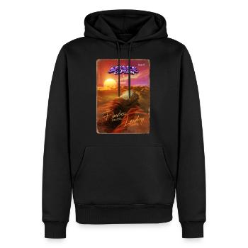Retro style Magazine Cover SpaceCaptain Issue 5 - Men’s Premium Organic Hoodie - black - Front - Nico (187cm)