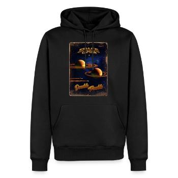 Couverture de magazine de style rétro SpaceCaptain Numéro 7 - Sweat à capuche Premium bio Homme - noir - Devant - Nico (187cm)