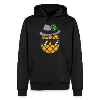 Ananas Gangster Mafia Kawaii Design Pocket - Männer Premium Bio Hoodie - Schwarz - Vorne - Nico (187cm)