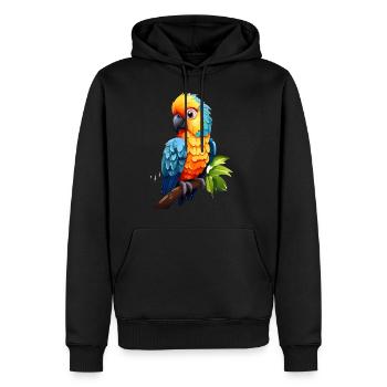 Mignon bébé perroquet - Sweat à capuche Premium bio Homme - noir - Devant - Nico (187cm)