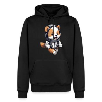 Chien de l’espace - Sweat à capuche Premium bio Homme - noir - Devant - Nico (187cm)