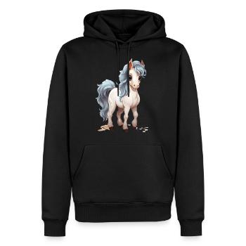 Bébé cheval mignon - Sweat à capuche Premium bio Homme - noir - Devant - Nico (187cm)