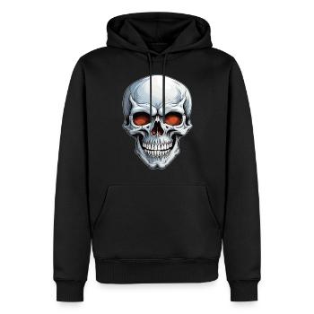 Totenkopf - Männer Premium Bio Hoodie - Schwarz - Vorne - Nico (187cm)