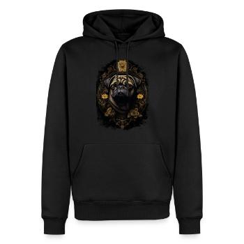 Niedlicher Mops - Männer Premium Bio Hoodie - Schwarz - Vorne - Nico (187cm)