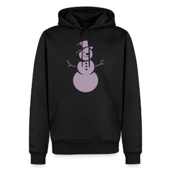 Minimalistische Silhouette eines Schneemanns - Männer Premium Bio Hoodie - Schwarz - Vorne - Nico (187cm)