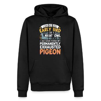 Not Early Bird or Night Owl Just Always Exhausted4 - Männer Premium Bio Hoodie - Schwarz - Vorne - Nico (187cm)