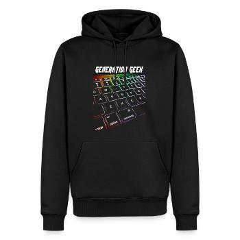 GENERATION GEEK - Men’s Premium Organic Hoodie - black - Front - Nico (187cm)