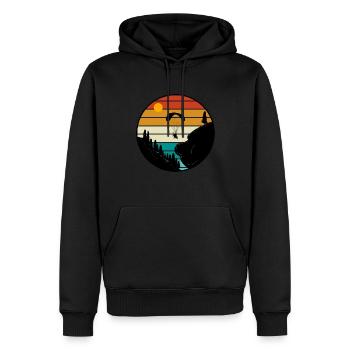 Retro Graphic Paragliding Paraglider Parachute Sky - Männer Premium Bio Hoodie - Schwarz - Vorne - Nico (187cm)