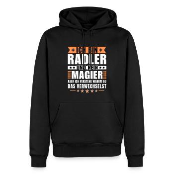 Ich bin Radler und kein Magier - Männer Premium Bio Hoodie - Schwarz - Vorne - Nico (187cm)