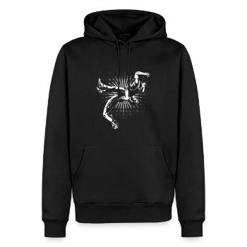 Lutter - Sweat à capuche Premium bio Homme - noir - Devant - Nico (187cm)