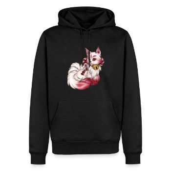 Kitsune Fuchs Fuchsgeist Inari Japan Mythologie - Männer Premium Bio Hoodie - Schwarz - Vorne - Nico (187cm)